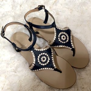 navy/gold jack rogers sandals